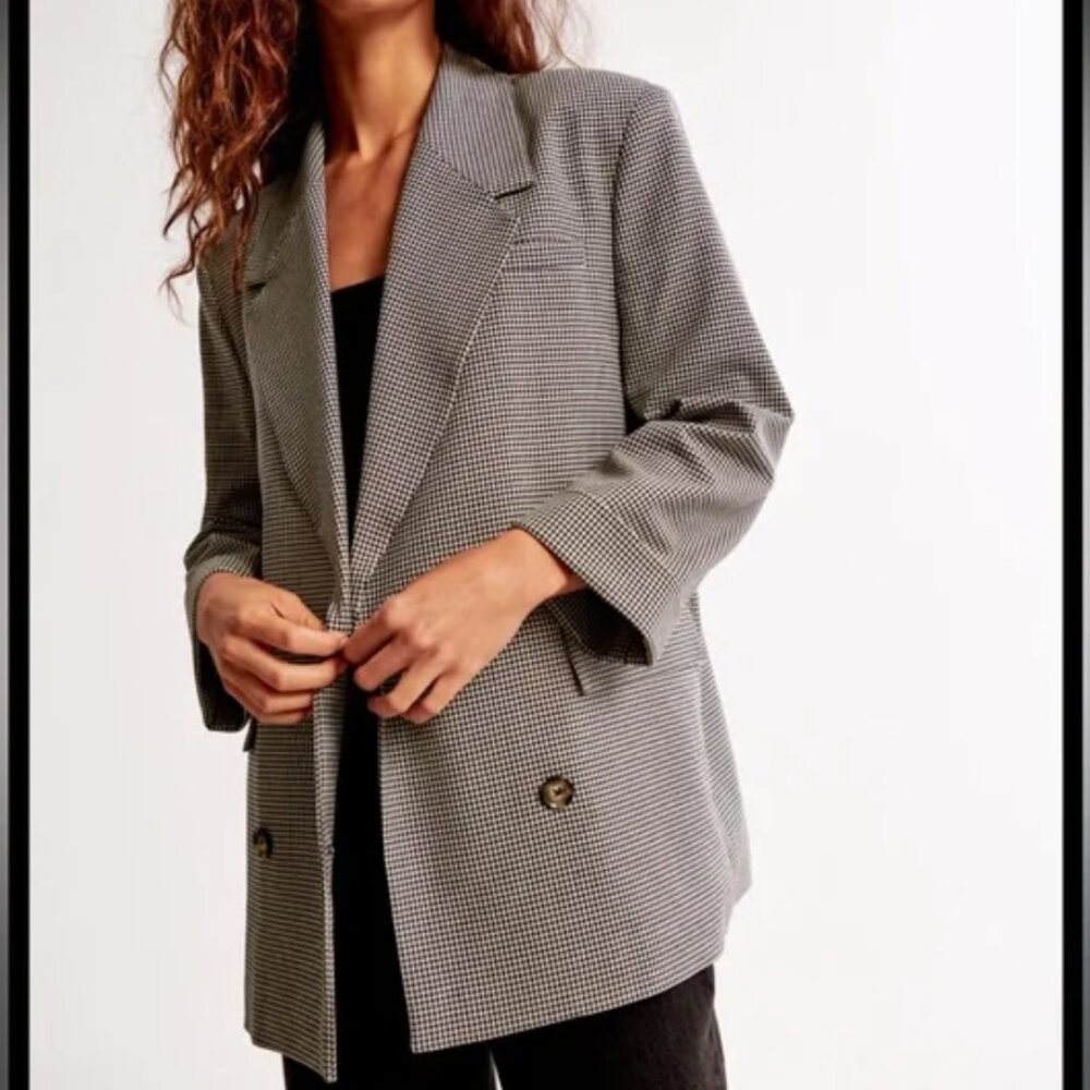 Abercrombie Double-Breasted Slouchy Blazer, Oversize Fit